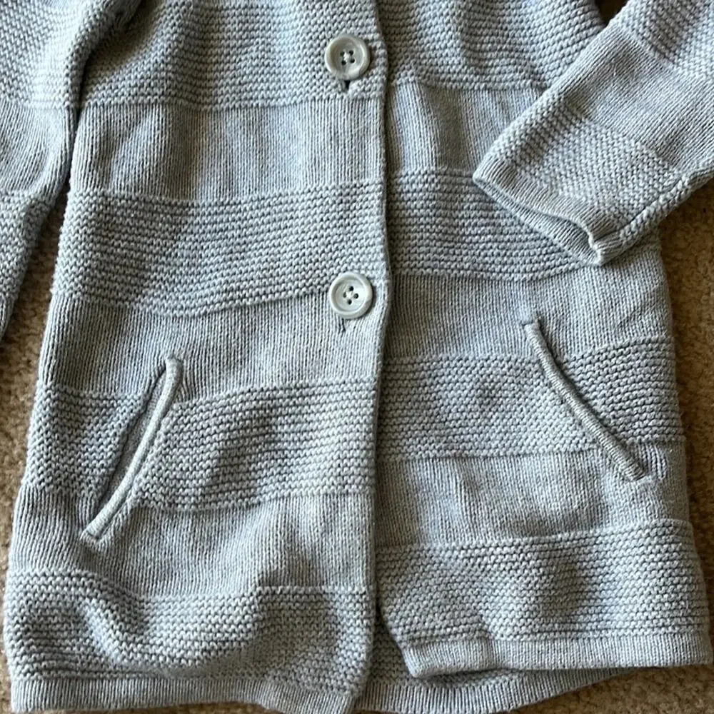 Gap toddler heather gray cotton knit sweater coat 4T